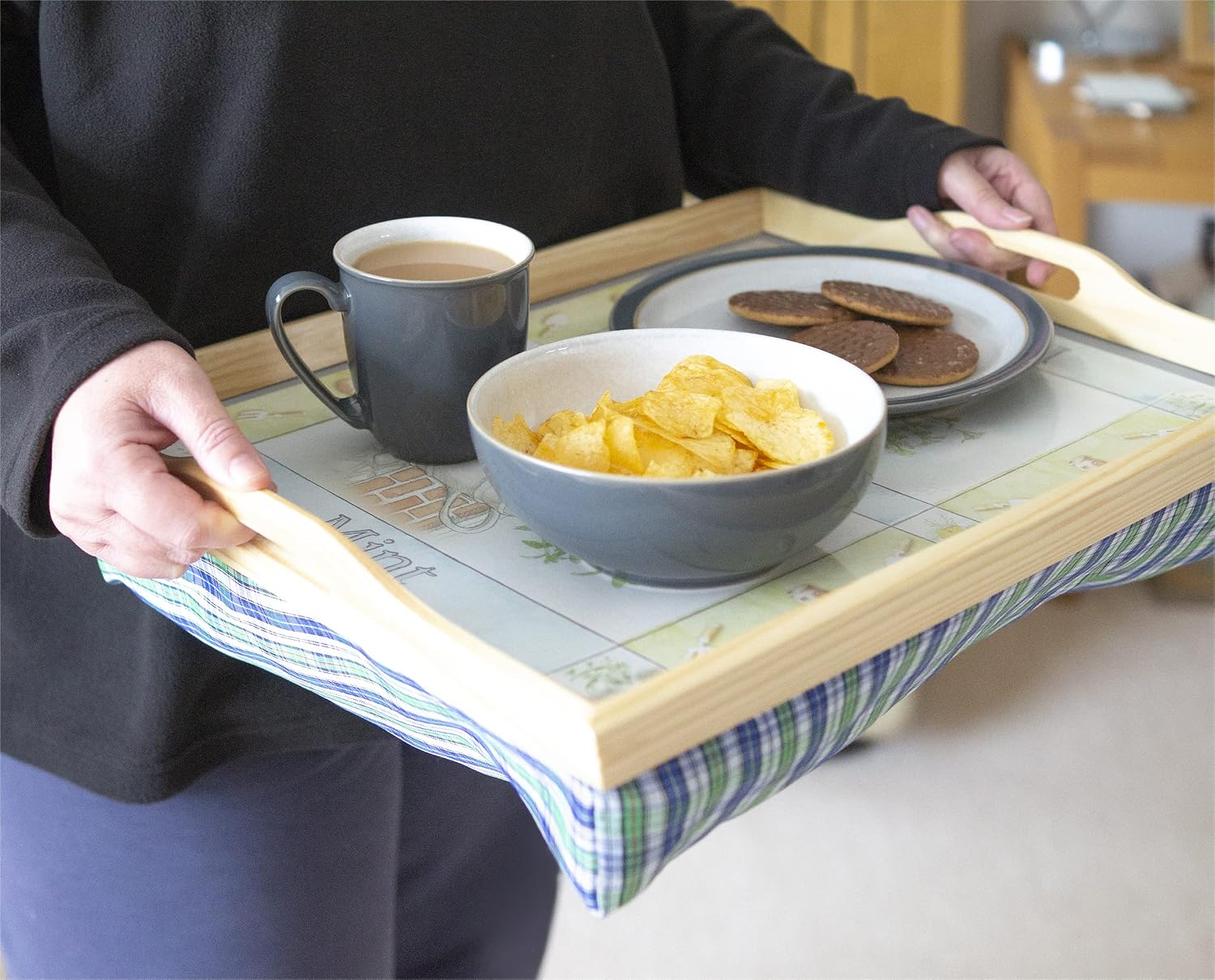 Wooden Lap Tray with Cushion