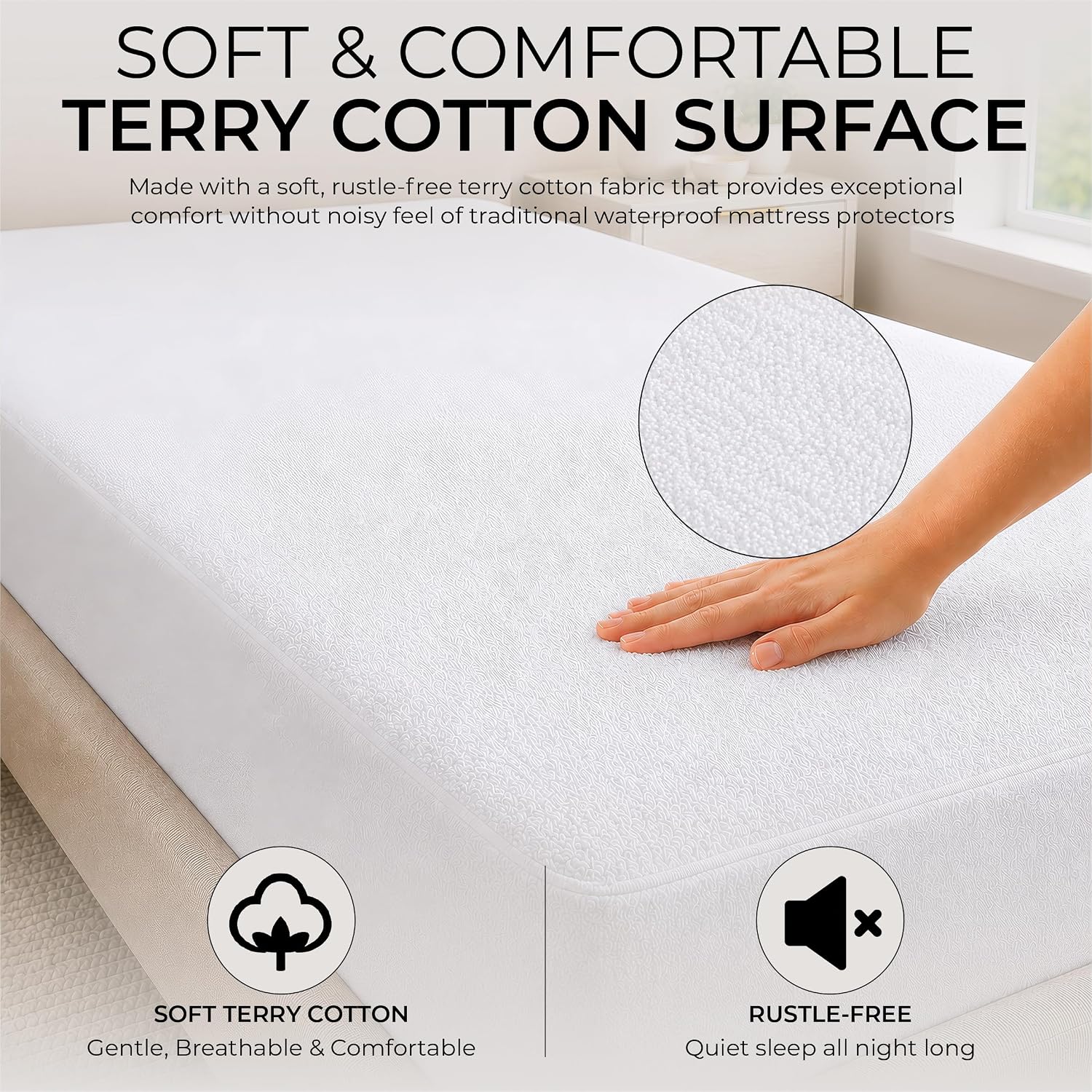 Aidapt Washable Rustle Free Single Bed Mattress Protector - VM850