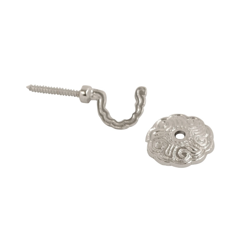 Tieback Hook Rosette/Plate Chrome