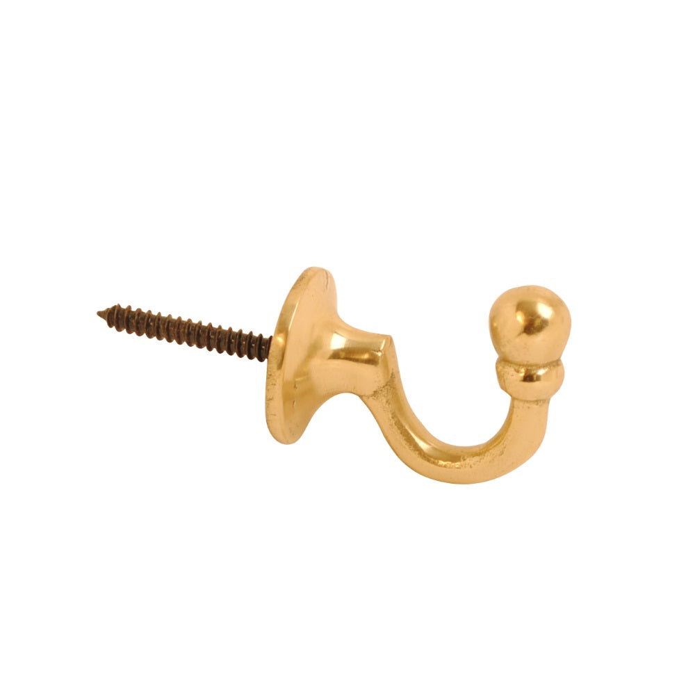 Tieback Hook Ball End Brass