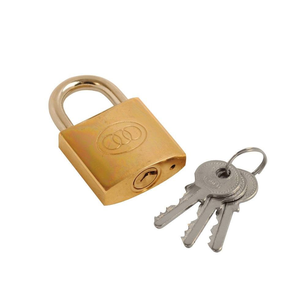 Tri-Circle Padlock Brass