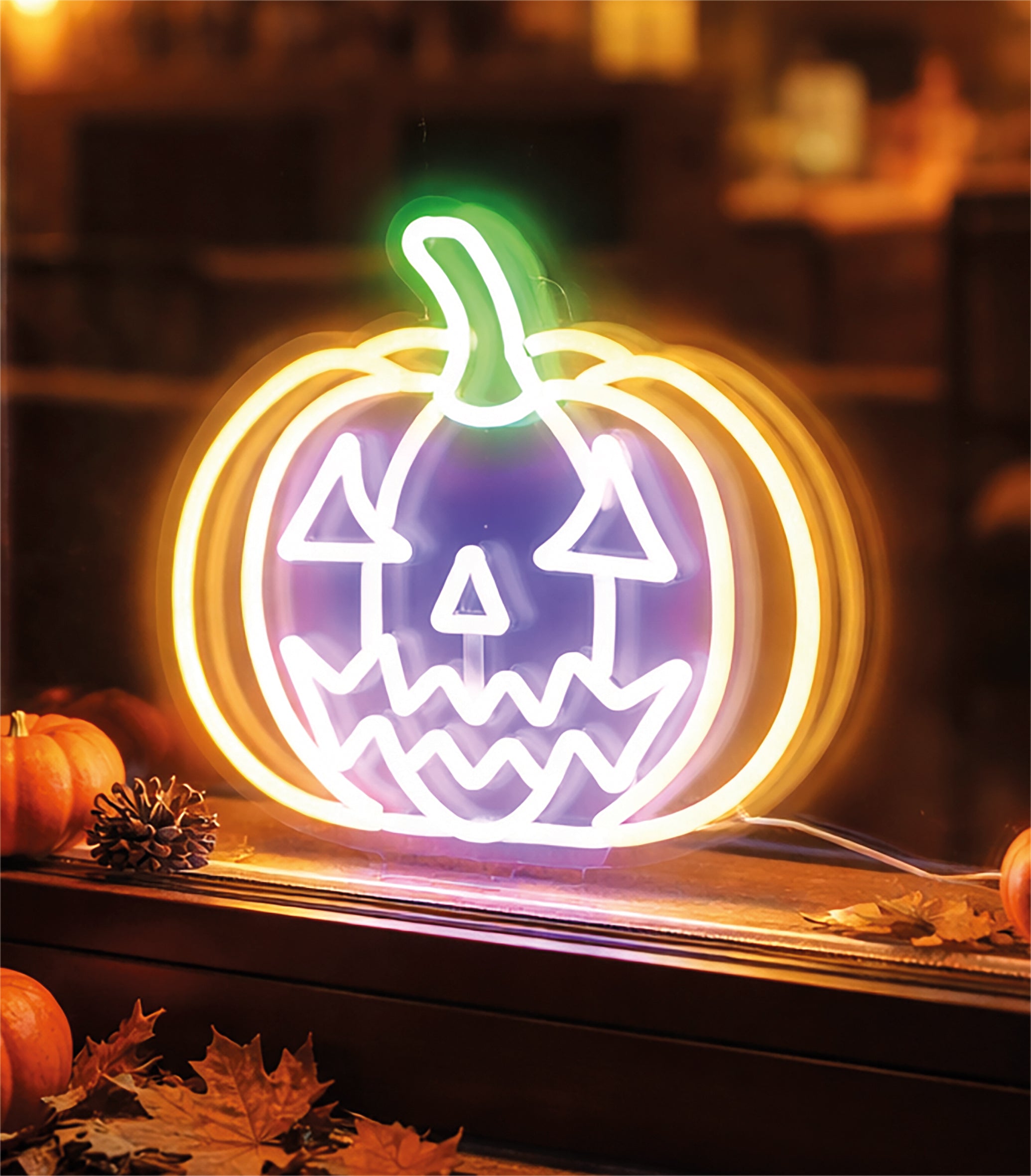Fxlab Halloween Pumpkin Silhouette Neon Light Indoor USB Decoration