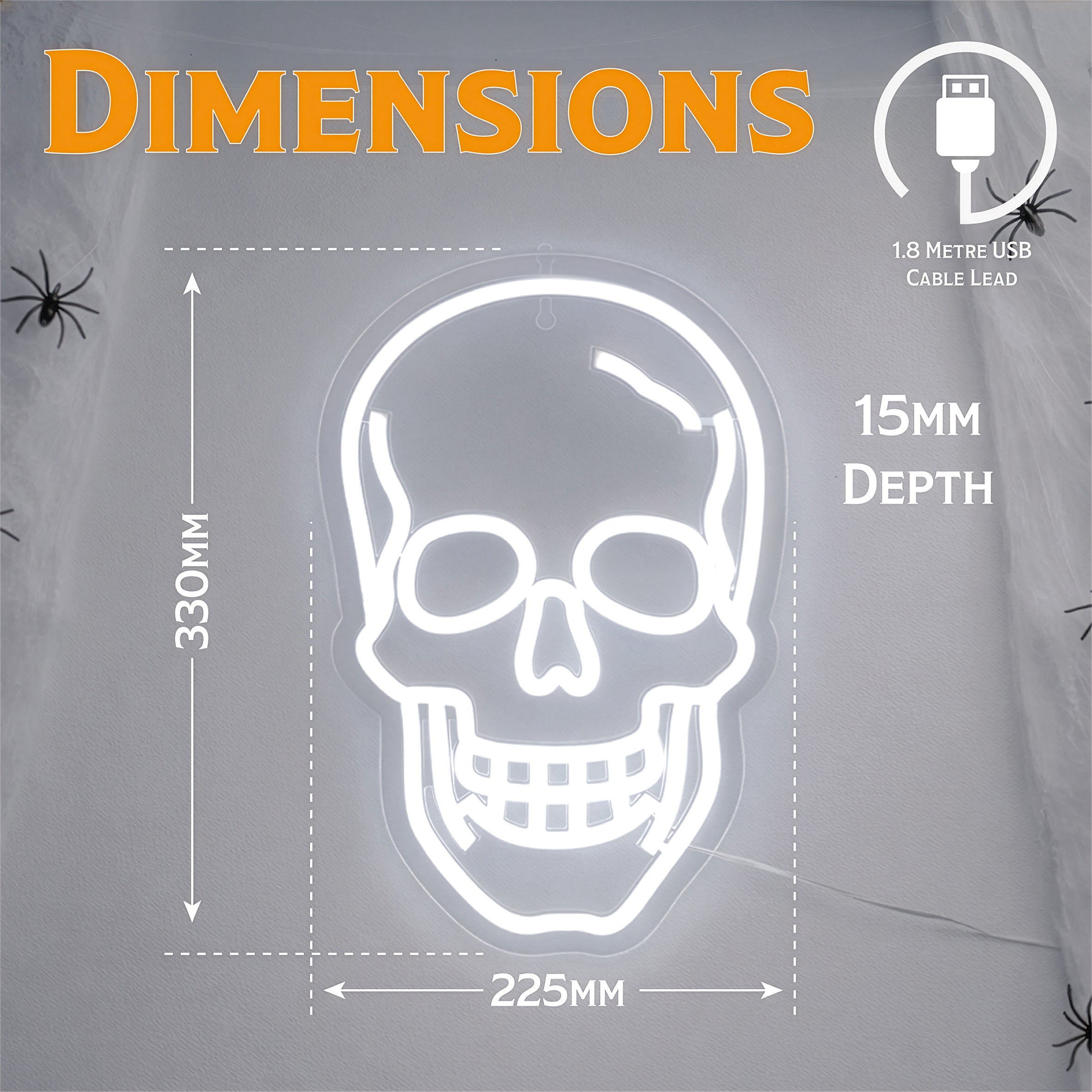 Fxlab Skull Silhouette Neon Light Indoor USB Decoration