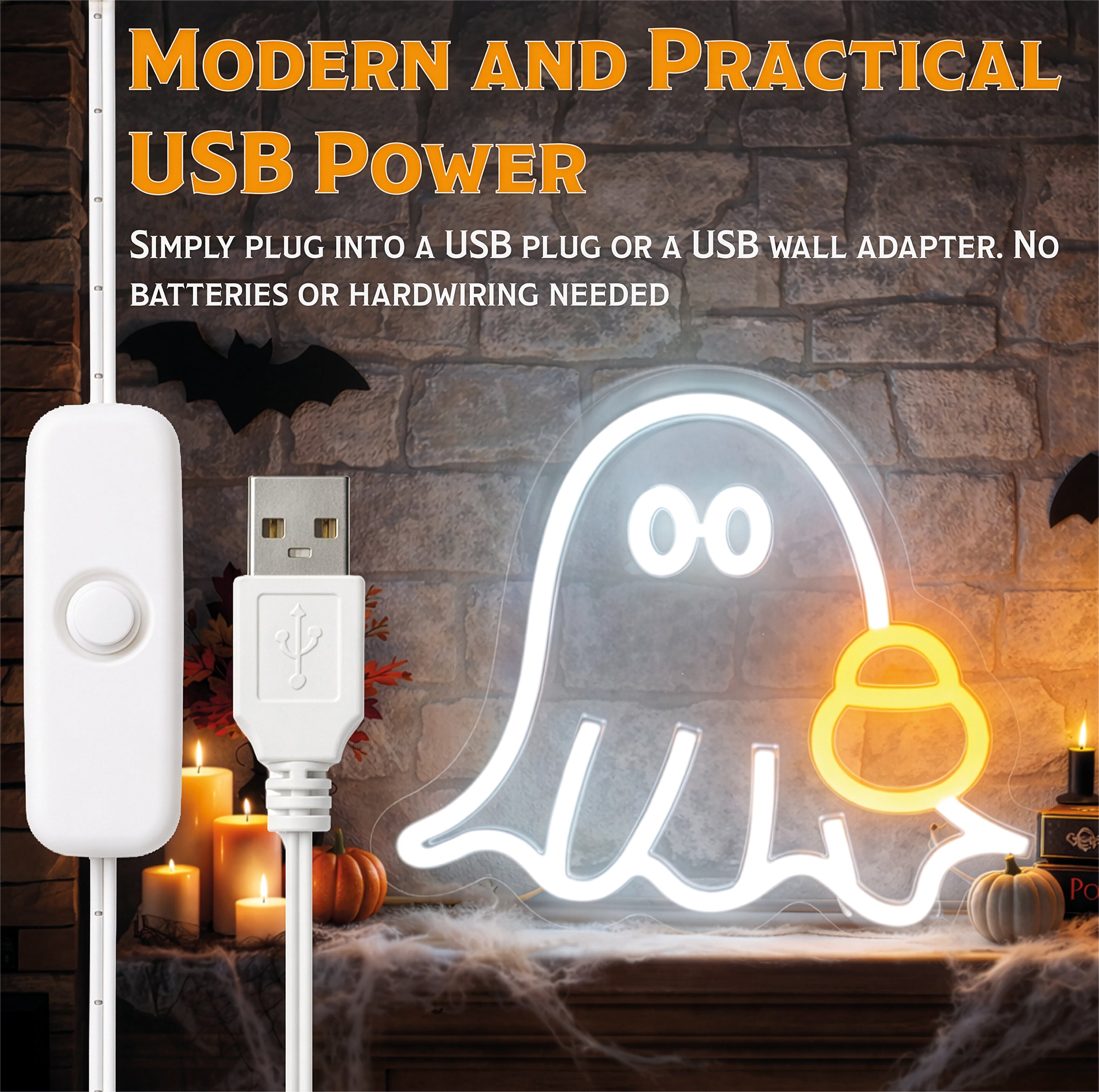 Fxlab Ghost Silhouette Neon Light Indoor USB Decoration