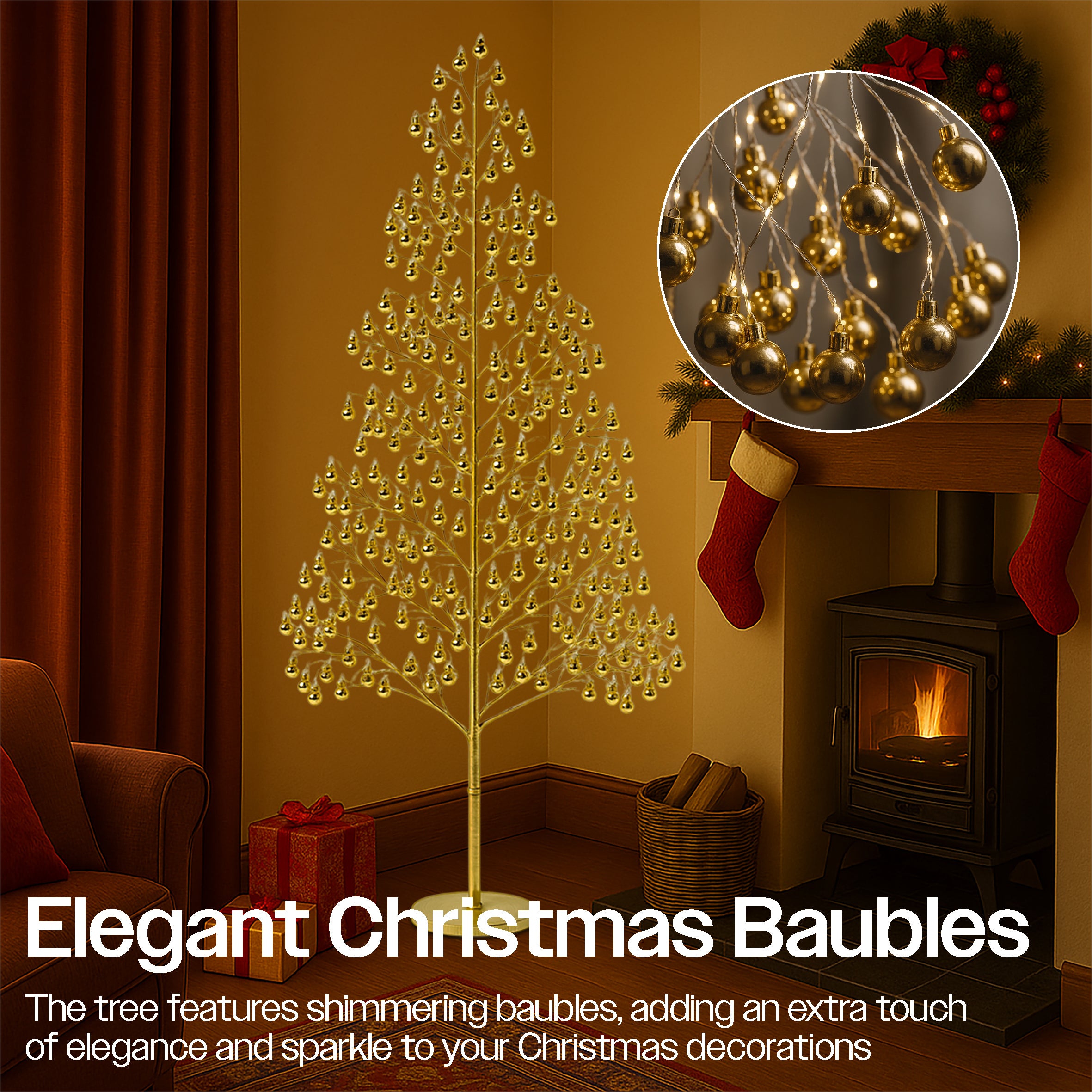 Xmas Haus Outdoor LED Christmas Tree Balls Festive Light