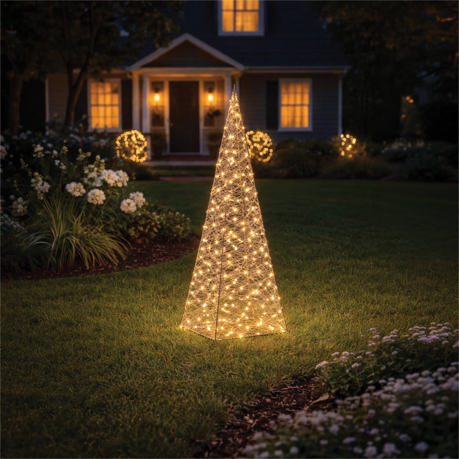 Xmas Haus 57CM Festive Christmas Pyramid-Shaped LED Tower