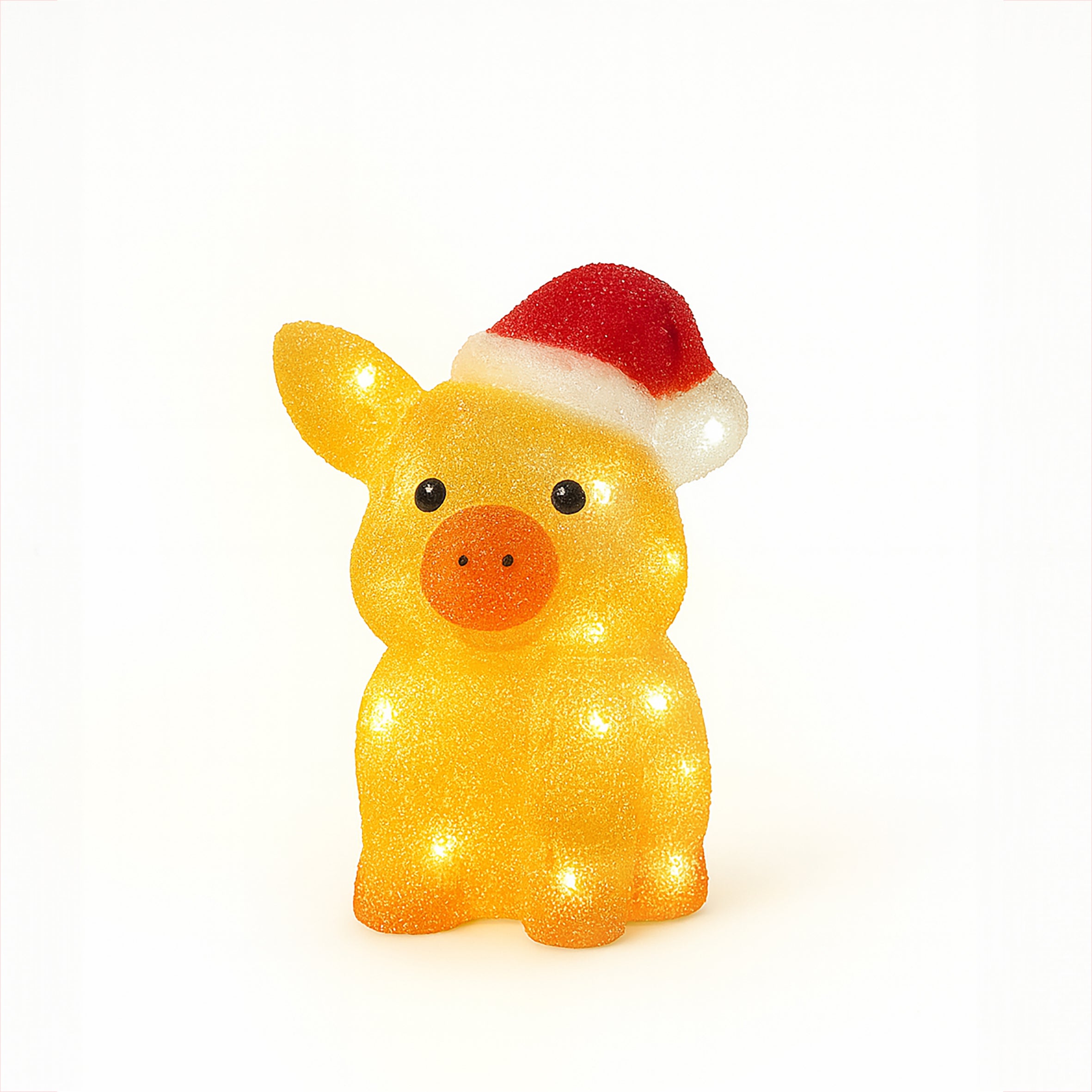 Xmas Haus 28cm Acrylic Festive Christmas LED Pig