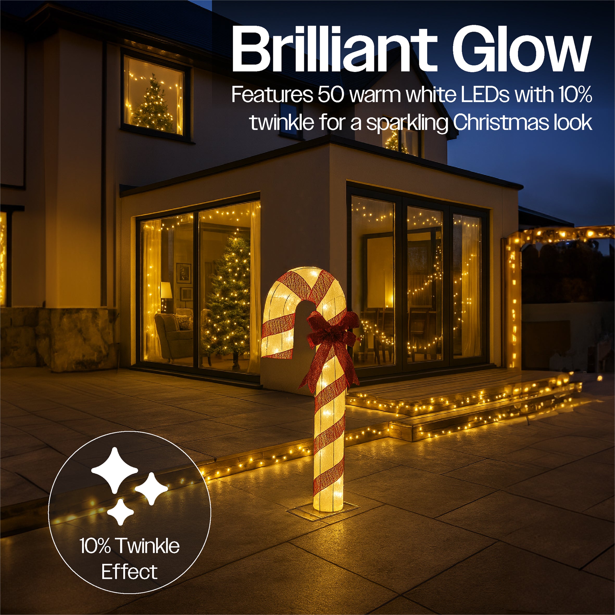 Xmas Haus Festive Christmas Outdoor Candy Cane Light