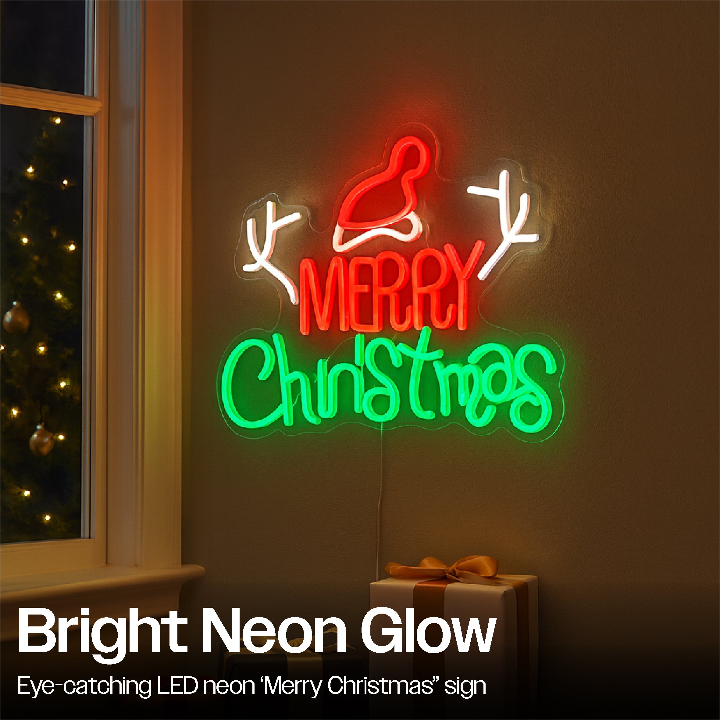 Xmas Haus Silhouette Neon Light USB LED Christmas Decoration
