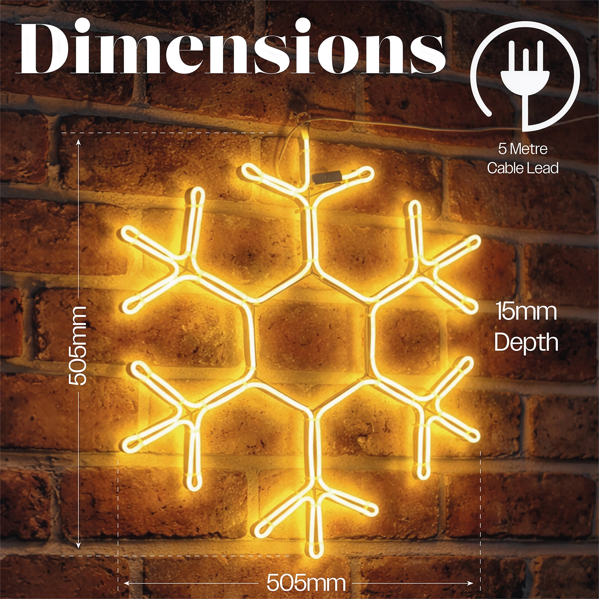 Xmas Haus 120 LED Neon Snowflake Light 50.5x50.5cm Outdoor Decoration wit Timer