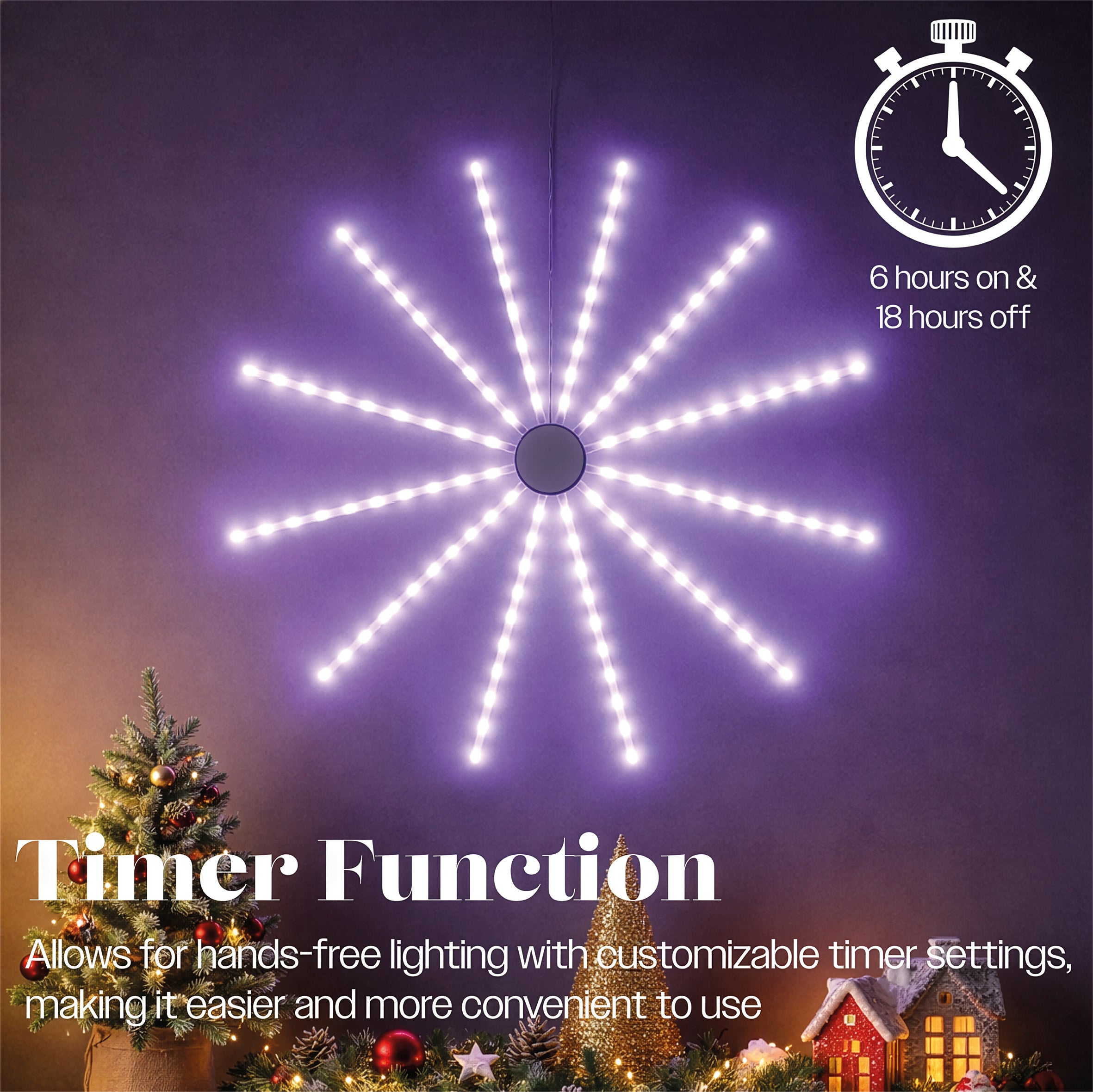 Xmas RGB Meteor Hanging Windmill Light Indoor Decoration with Timer