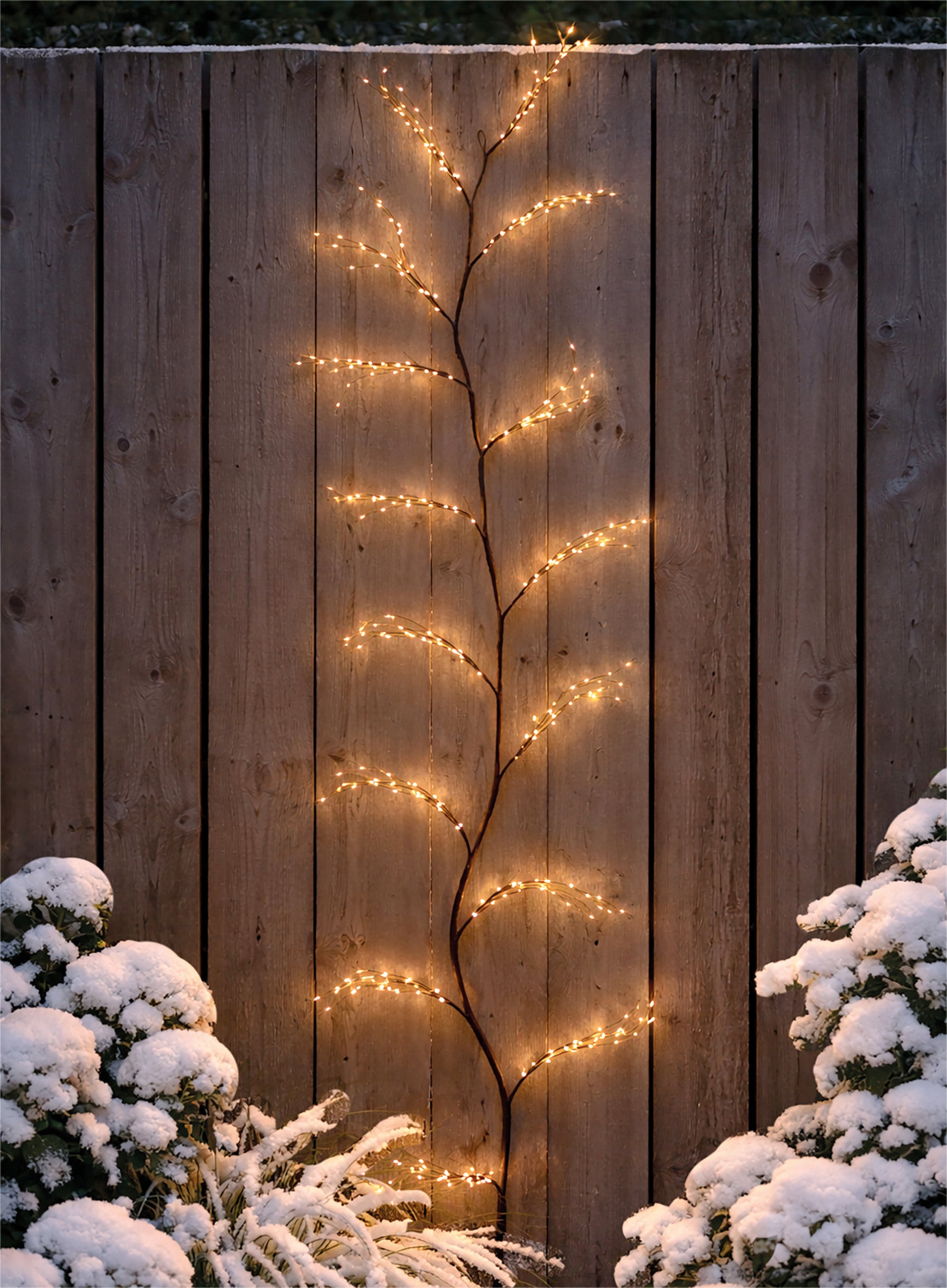 Xmas Haus Warm White LED Lite Tree Black Branch Outdoor Decoration with Timer