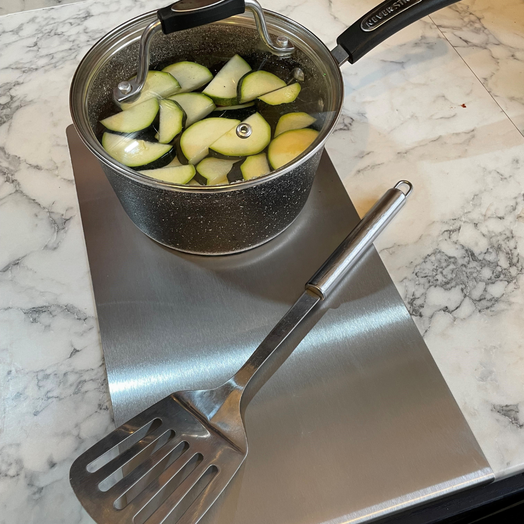 Satin Stainless Steel Chopping Board / Worktop Protector