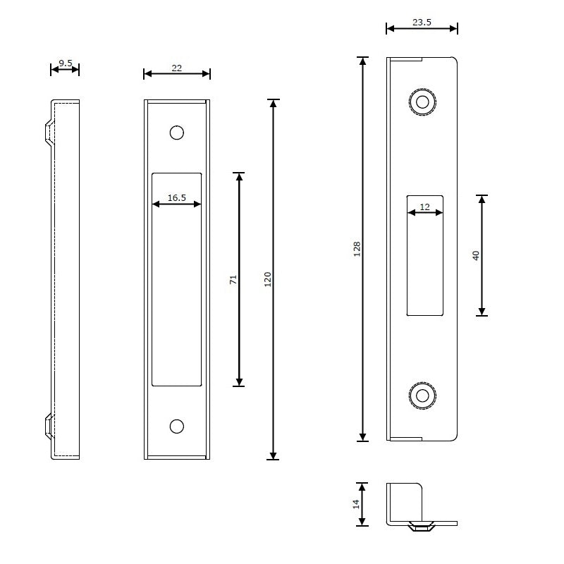 Rebate Set for 3 Lever Deadlock Electro Brass