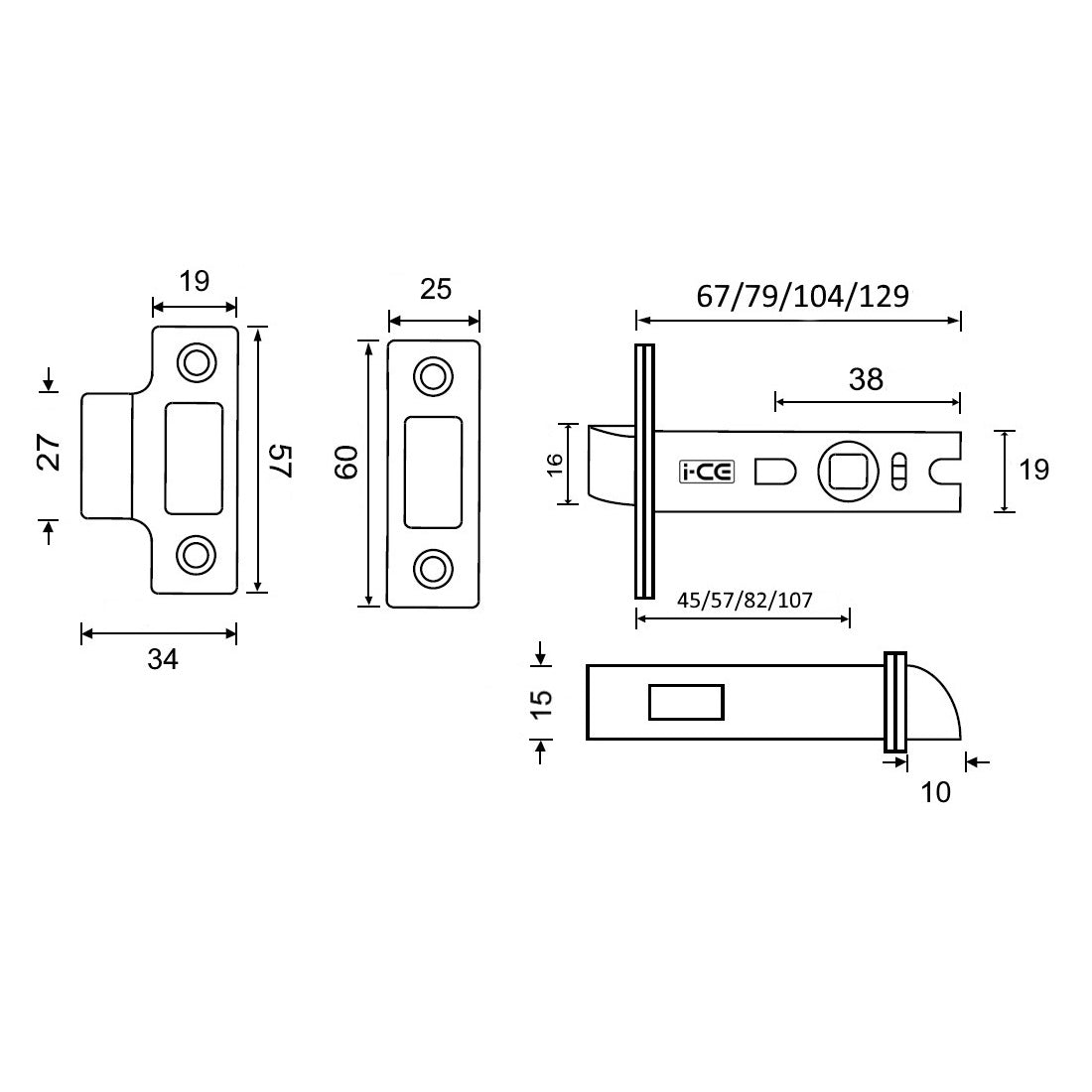 Tubular Latch Nickel Plated