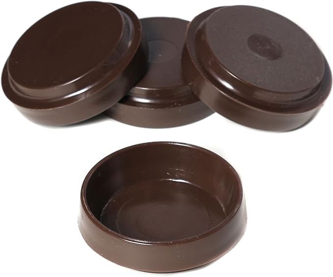 Fort Fasteners Castor Cups, Large 60mm Brown Plastic 8 Castor Cups