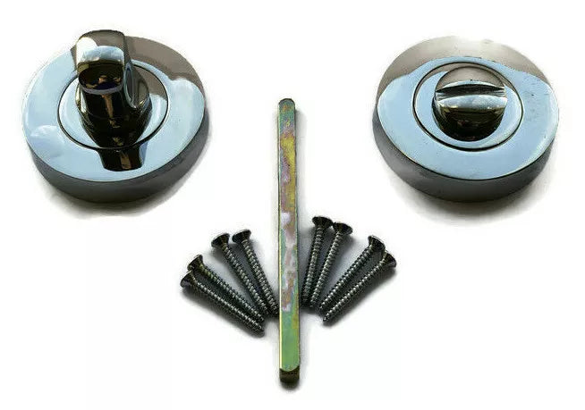 Chrome or Brass Bathroom Thumb Turn & Release Twist Toilet Door Lock