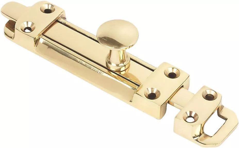 Sliding Surface Door Tower Bolt 200mm x 38mm (8 x 1. 1/2 Inch) Polished Brass