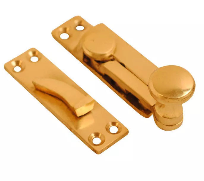 Solid Brass Sash Window Fastener Quadrant Arm Fastener Brass Chrome
