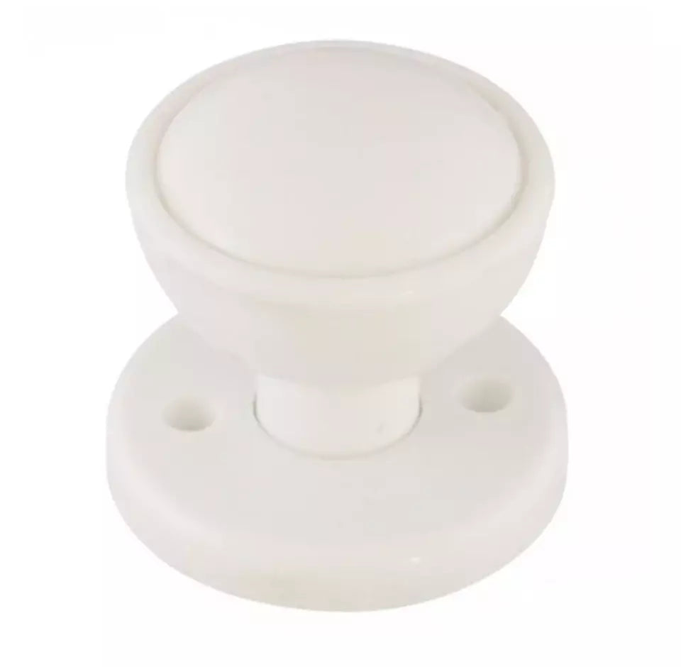 Rim / Mortice Plastic Door Knob Set Brown, Black or White For Shed Gate Door