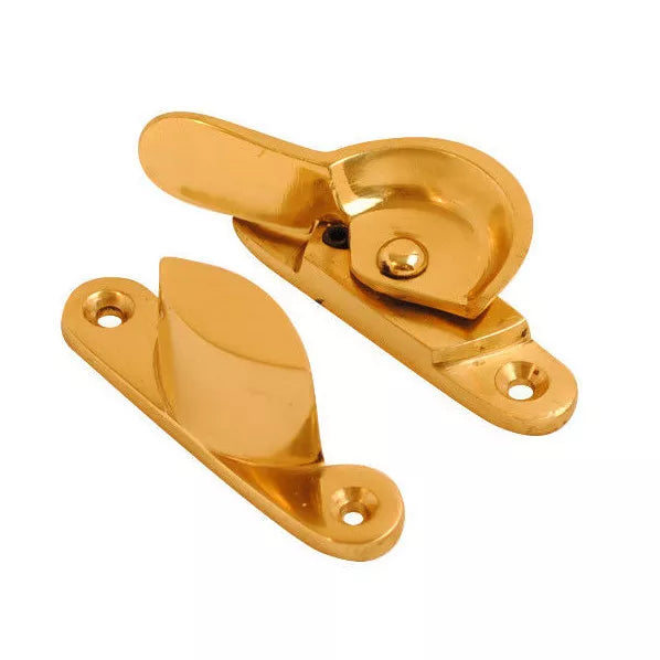 Solid Brass Sash Window Fastener Fitch Fastener Brass, Chrome or Satin Chrome