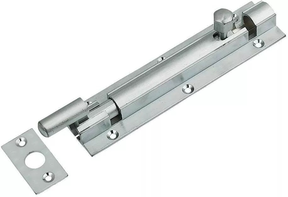 Barrel Bolt Necked 150mm x 32mm (6 x 1. 1/4 Inch) Satin Chrome