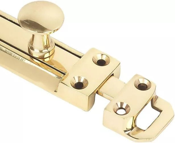 Sliding Surface Door Tower Bolt 200mm x 38mm (8 x 1. 1/2 Inch) Polished Brass