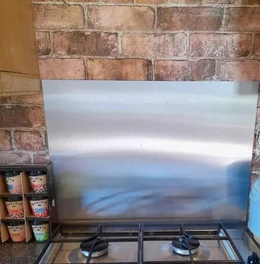Brushed Satin Stainless Steel Splashback Cooker Kitchen Hob Splash Back Plate