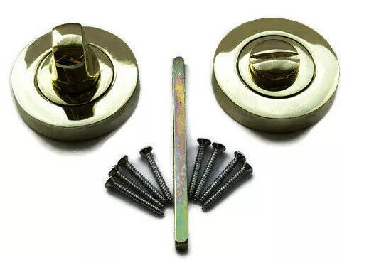 Chrome or Brass Bathroom Thumb Turn & Release Twist Toilet Door Lock