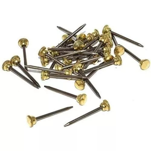Picture Photo Hanging Hook PINS KNURLED Brass Head ( Pack of 25 )