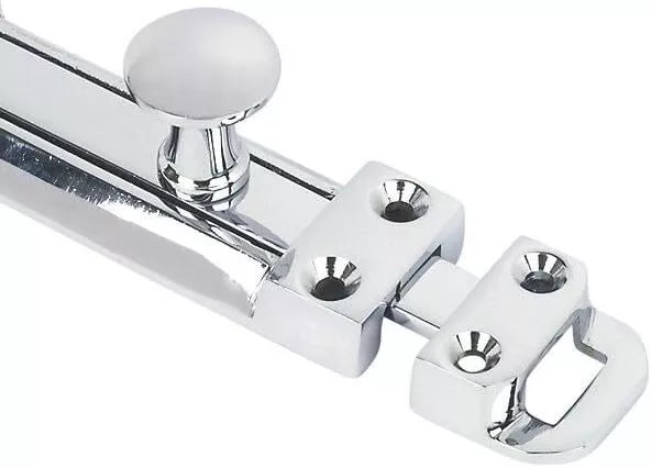 Sliding Surface Door Tower Bolt 95mm x 25mm (4 x 1 Inch) Polished Chrome