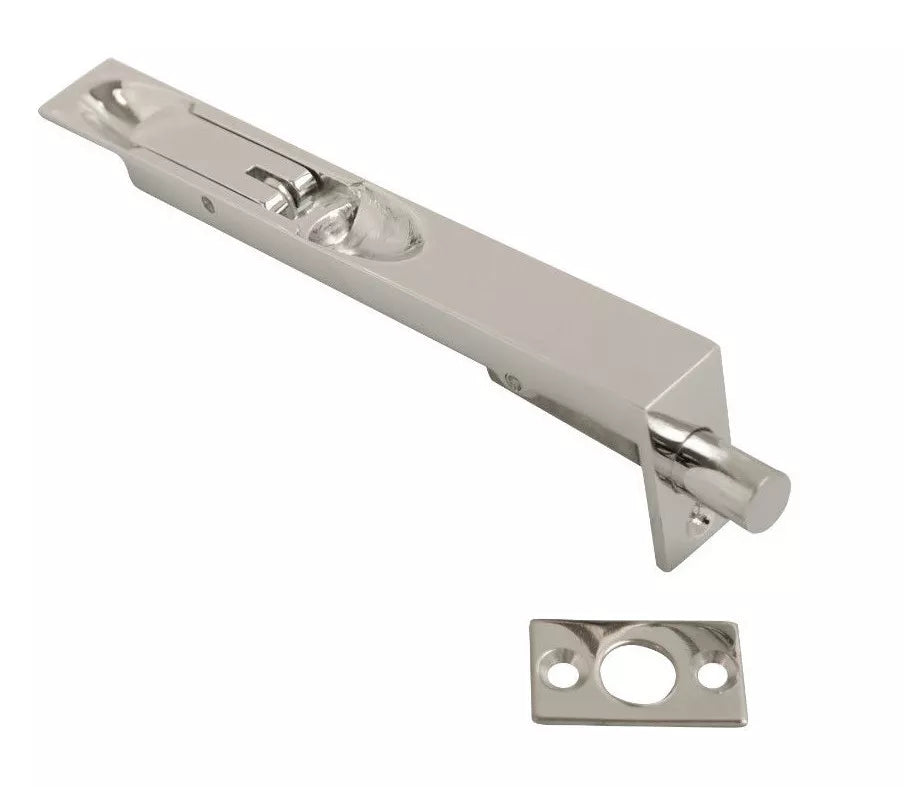 Sliding Lever Action Flush Bolt Sprung Door Bolt Slide Bolt Brass or Chrome