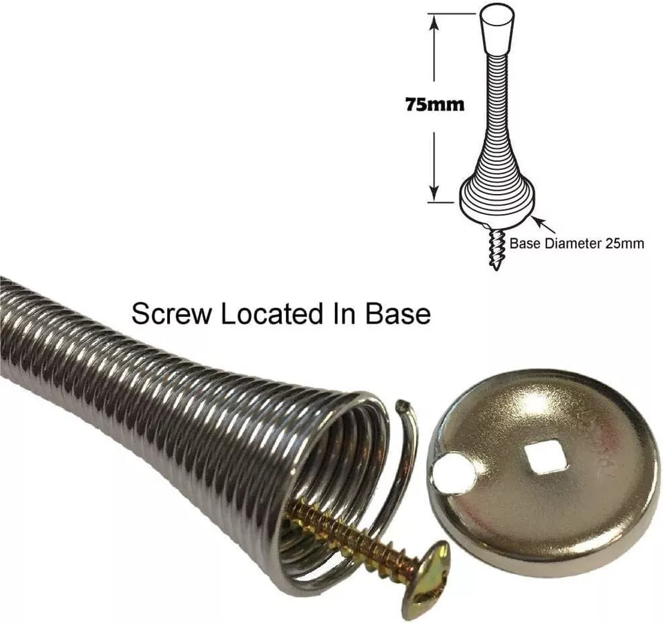 Barrel Bolt Straight 100mm x 25mm (4 x 1 Inch) Chrome with Doorstop Pack of 1