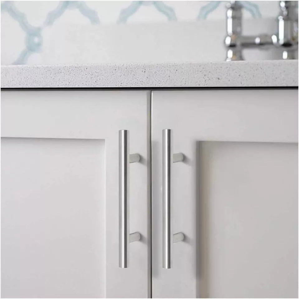 Guardsman Stainless Steel T Bar Large Door Pull Handle Straight Bolt Thru Fixing