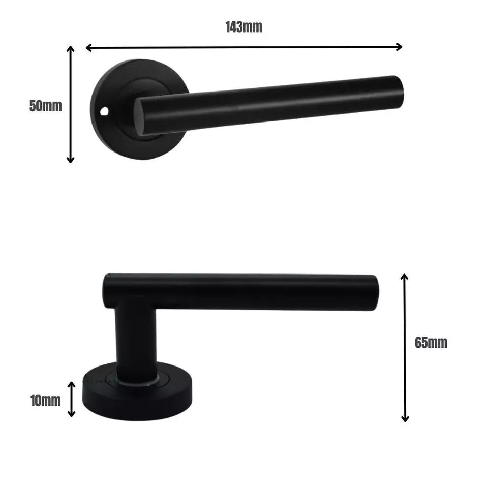 Dzina Laurel Push Button Privacy Lever on Rose Door Handle