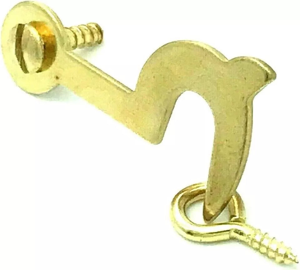 2 x Side Hooks & Eyes 35MM Cupboard Door Catch Box Dolls House Latch & Screws