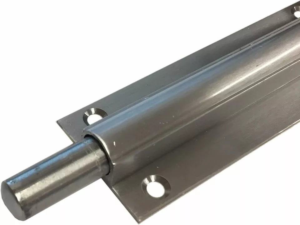 38mm Barrel Bolt Straight/Necked - Satin Chrome Finish (Straight, 38mm x 100mm)