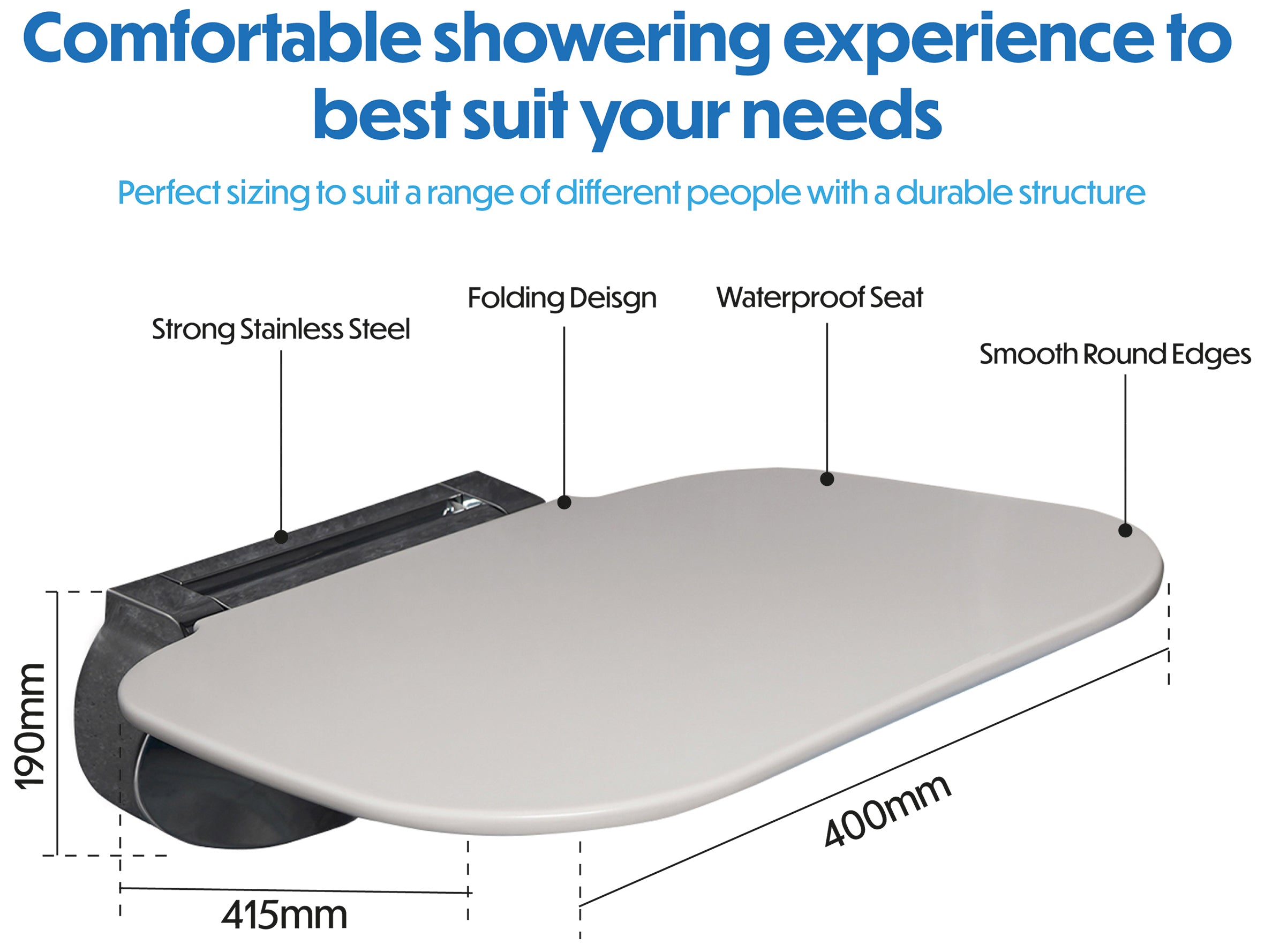 Contemporary Fold Up Shower Seat - VB545A