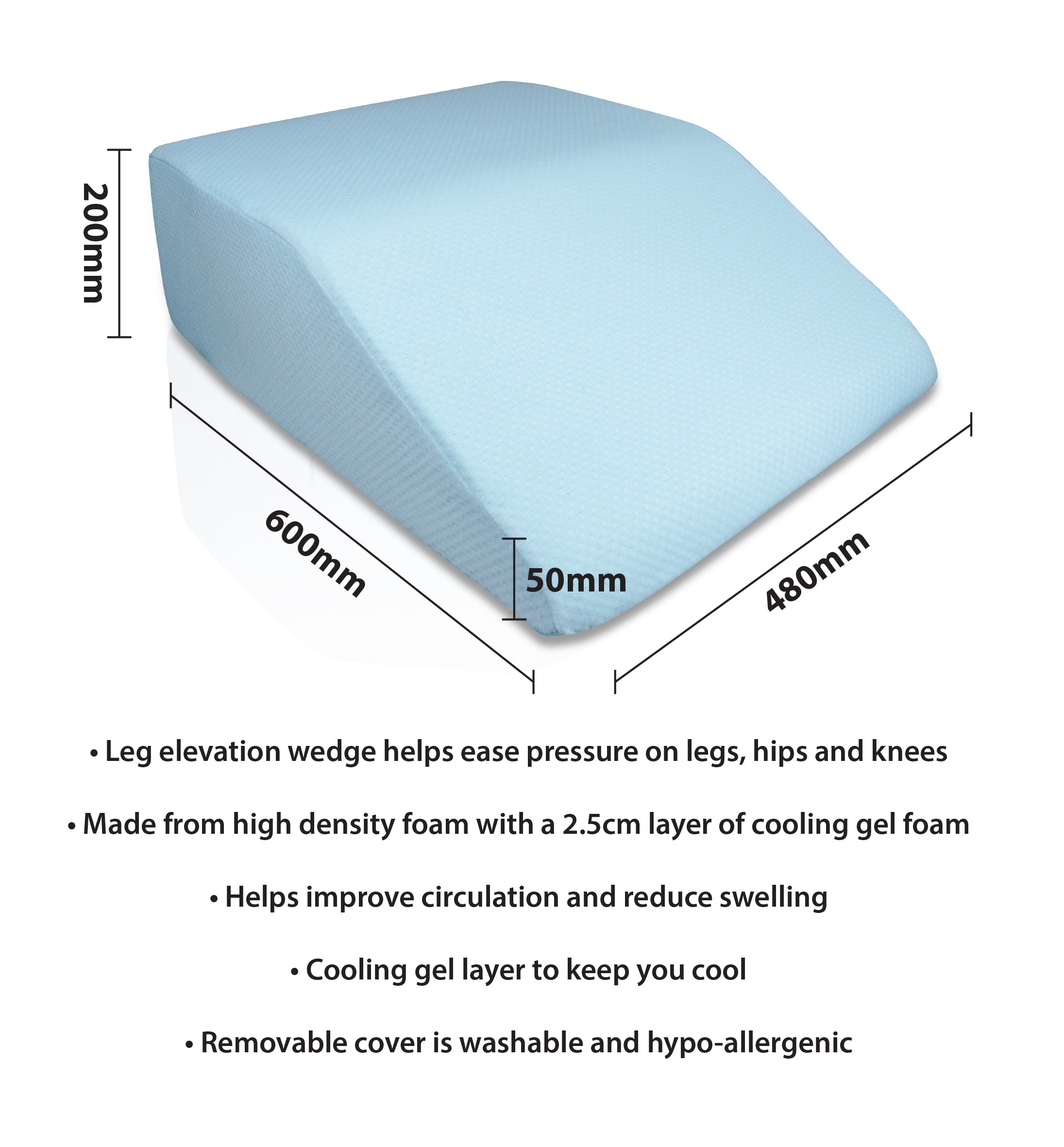 Memory Foam Leg Wedge Cushion with Cooling Gel Layer - VG886A