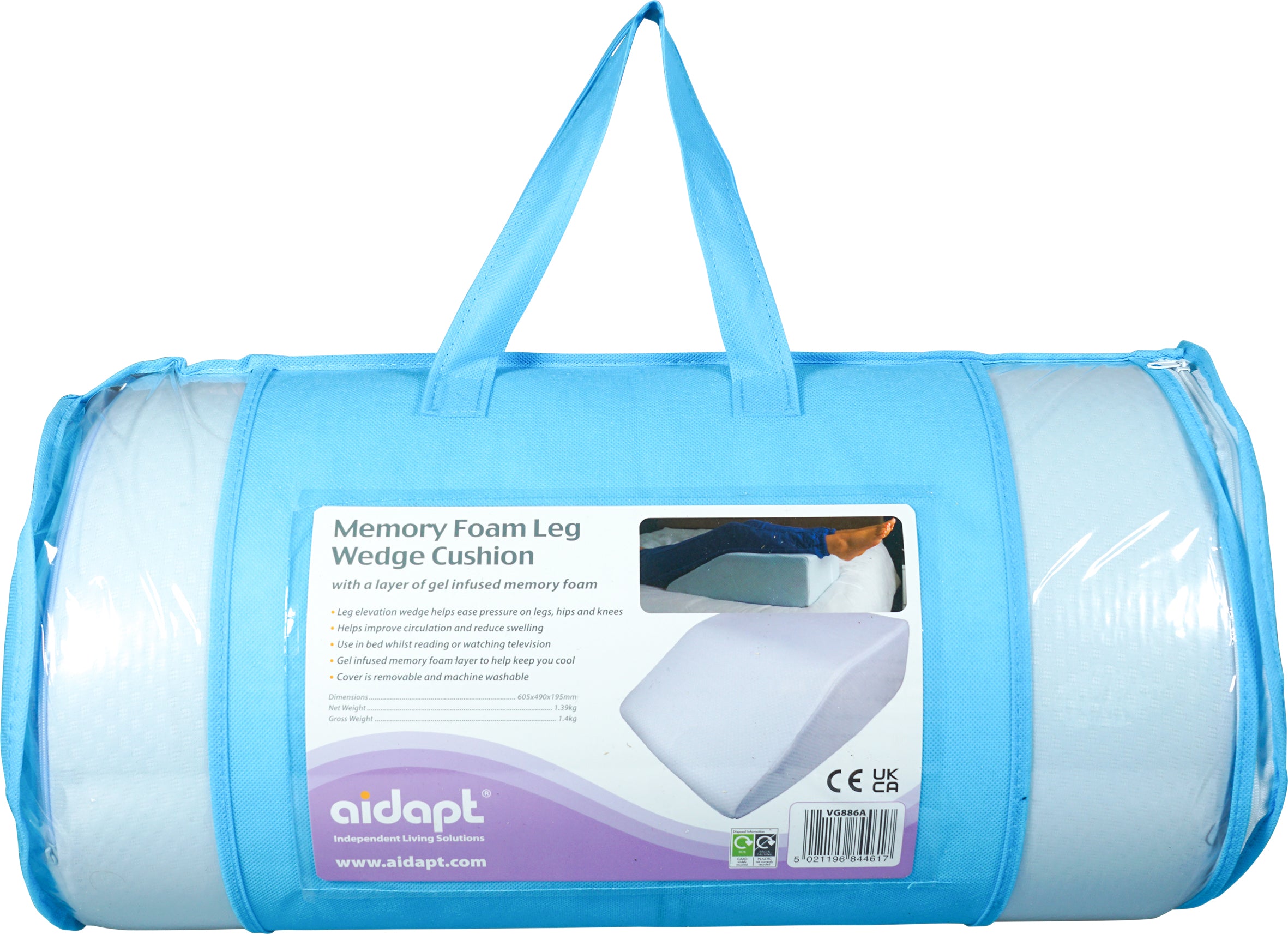 Memory Foam Leg Wedge Cushion with Cooling Gel Layer - VG886A