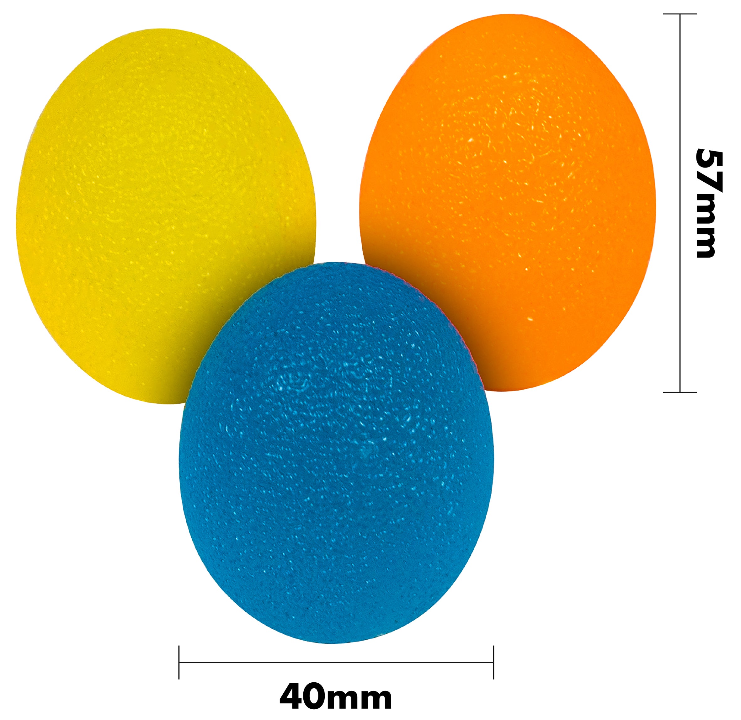 Hand Exercise Stress Relief Balls Oval Shape Pack of 3 - VM708E