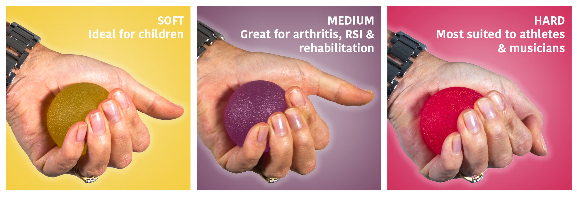 Hand Exercise Stress Relief Balls Round Shape Pack of 3 - VM708F