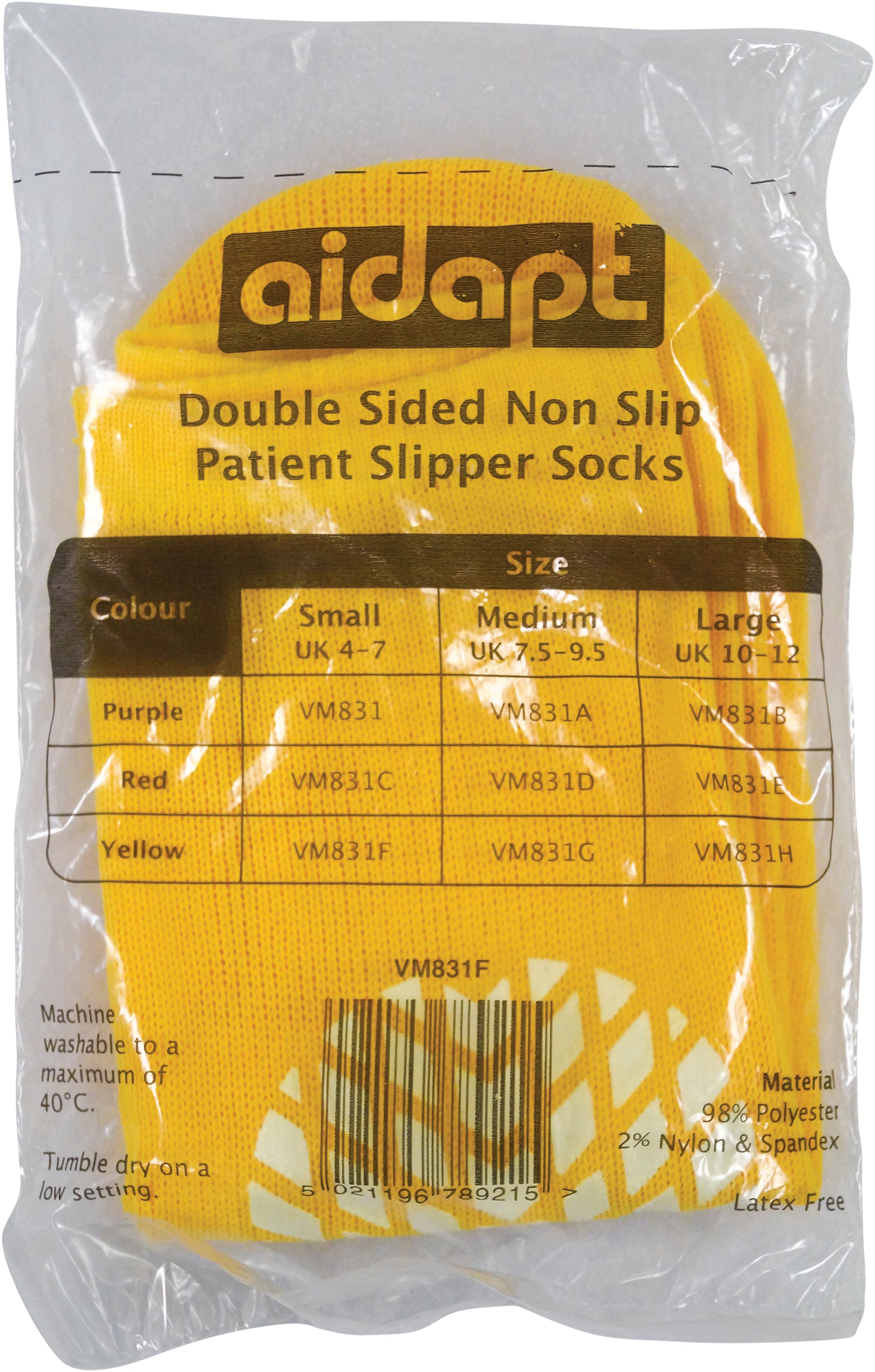 Aidapt Double Sided Non Slip Patient Slipper Socks - VM831F