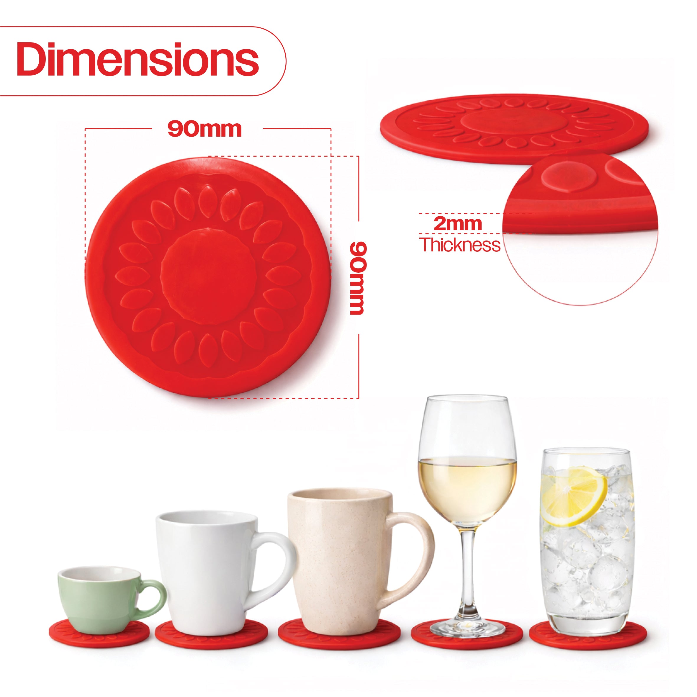 Non Slip Silicone Coaster - VM989BR