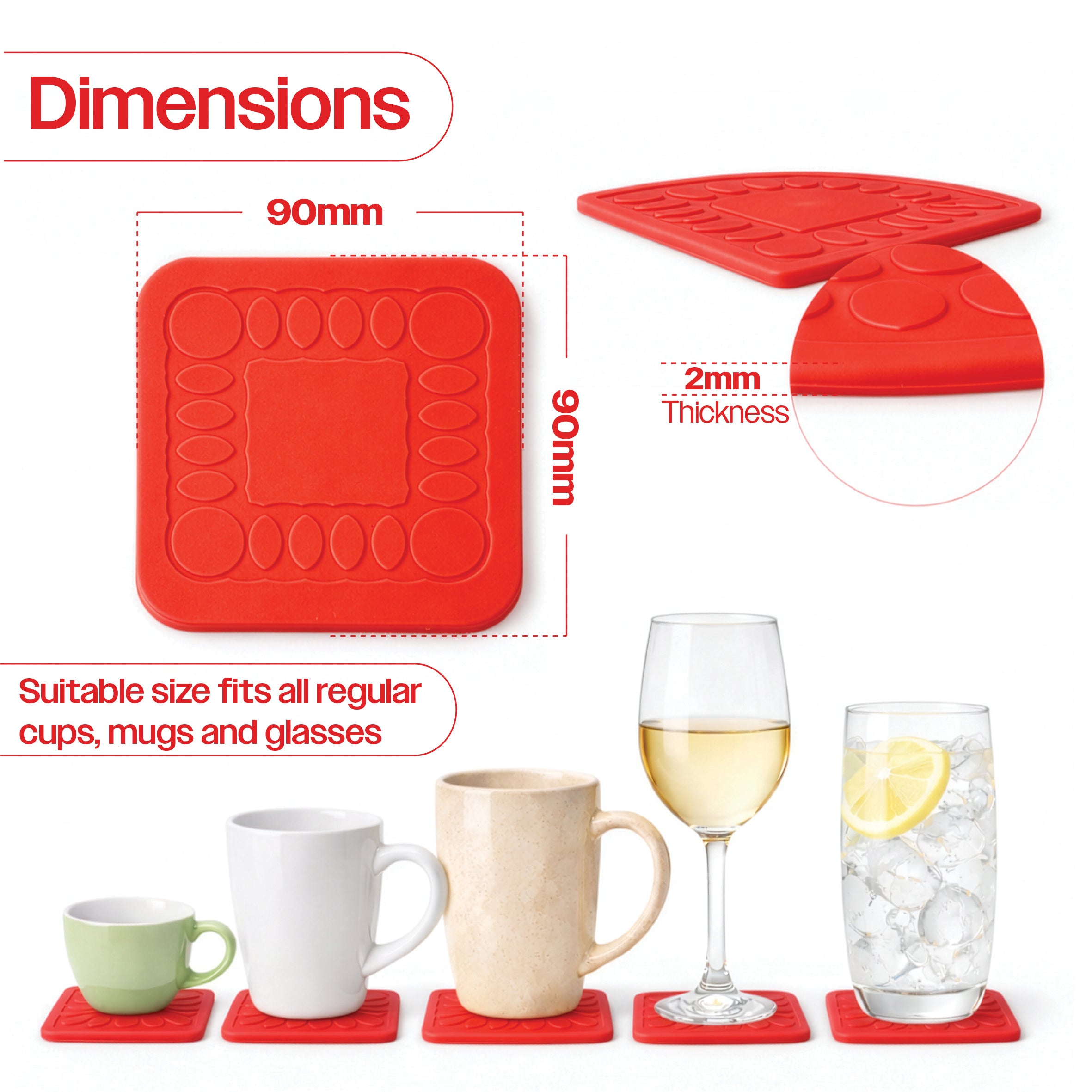 Non Slip Silicone Coaster - VM989CR