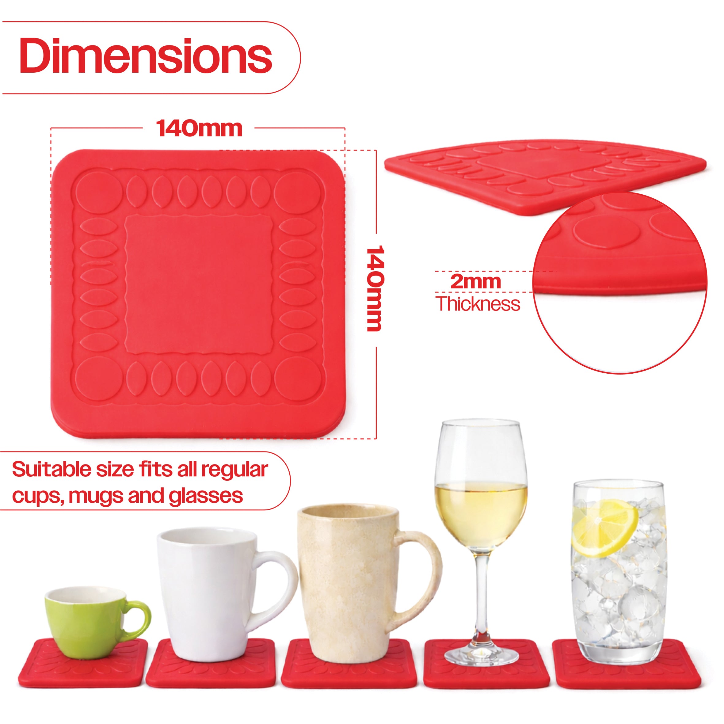Non Slip Silicone Coaster - VM990BR