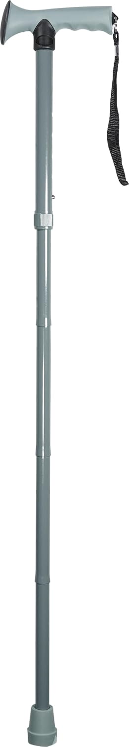 Folding Adjustable Walking Stick With Ergonomic Handle Grey - VP155EC