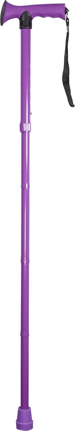Folding Adjustable Walking Stick With Ergonomic Handle Lilac - VP155EB