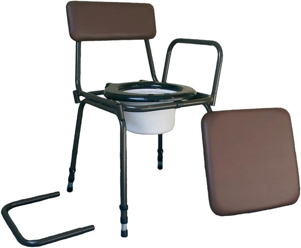 Aidapt Height Adjustable Stacking Commode Chair With Detachable Arm Supports - VR162
