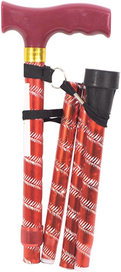 Aidapt Patterned Fold Down Adjustable Walking Stick With Wood Handle - VP155KB